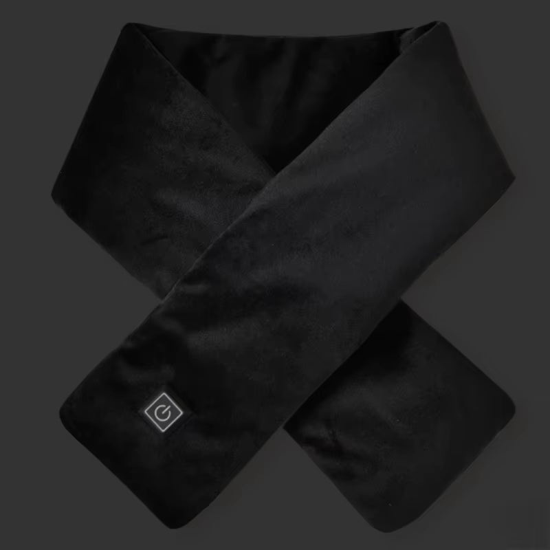 USB Rechargeable Electric Heating Scarf for Men and Women - Washable Fleece Neck Warmer with 3 Temperature Settings (Battery Not Included) Ideal for Camping