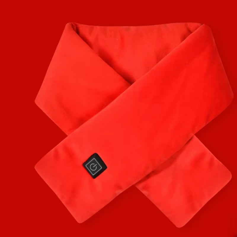 USB Rechargeable Electric Heating Scarf for Men and Women - Washable Fleece Neck Warmer with 3 Temperature Settings (Battery Not Included) Ideal for Camping